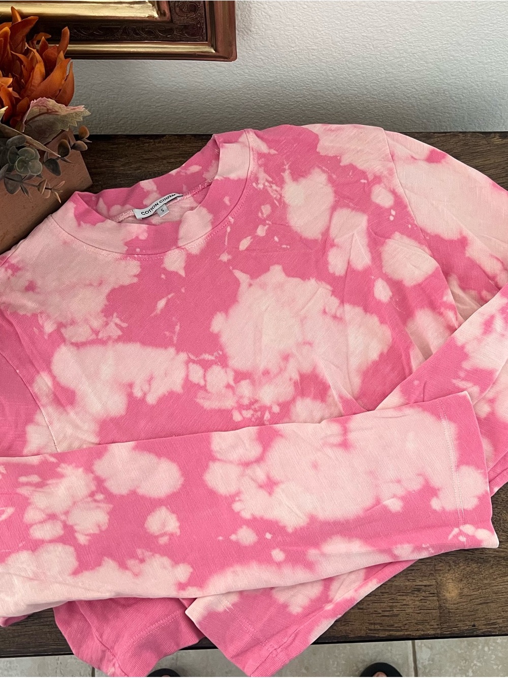 Cozy Cotton citizen Pink Tie-Dye Long Sleeve Top